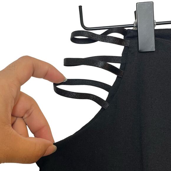 Princess Polly Flare Pants Size 6 Black Stretchy Strappy Waist Euphoria Stretch - Picture 9 of 10